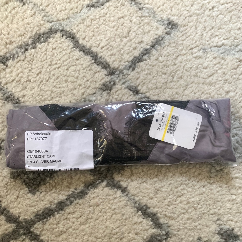 NWT Free People Starlight Cami in Silver Mauve - Picture 3 of 5